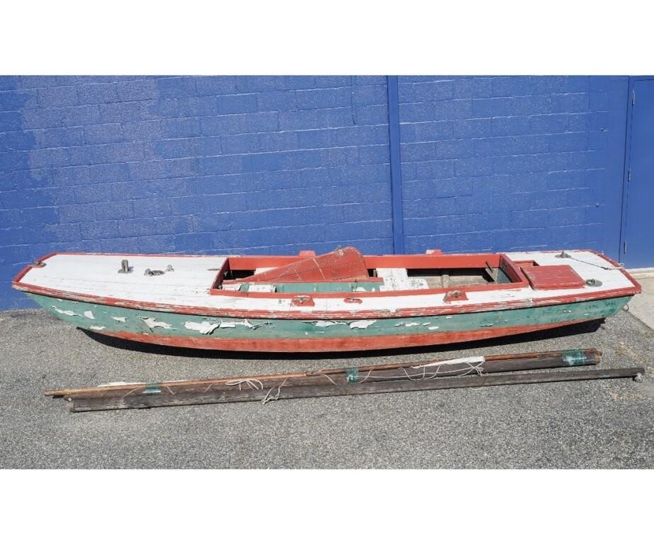 Appraisal: Garvey Skiff wooden rowing and sailing boat with oars circa