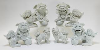 Appraisal: Chinese Porcelain Blanc de Chine Foo Lions CHINA EARLY TH