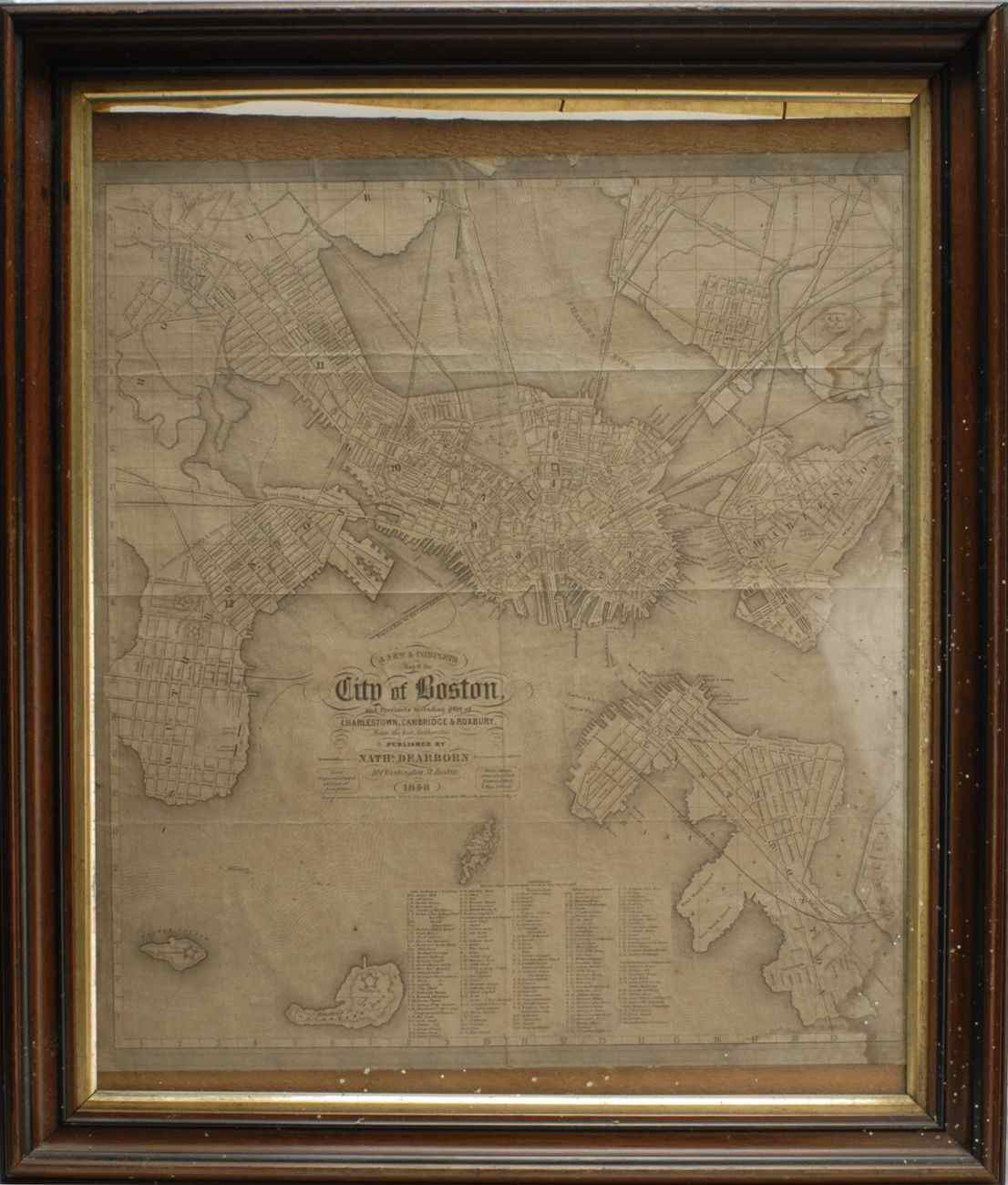 Appraisal: TWO FRAMED MAPS OF BOSTON Town of Boston'' An copy