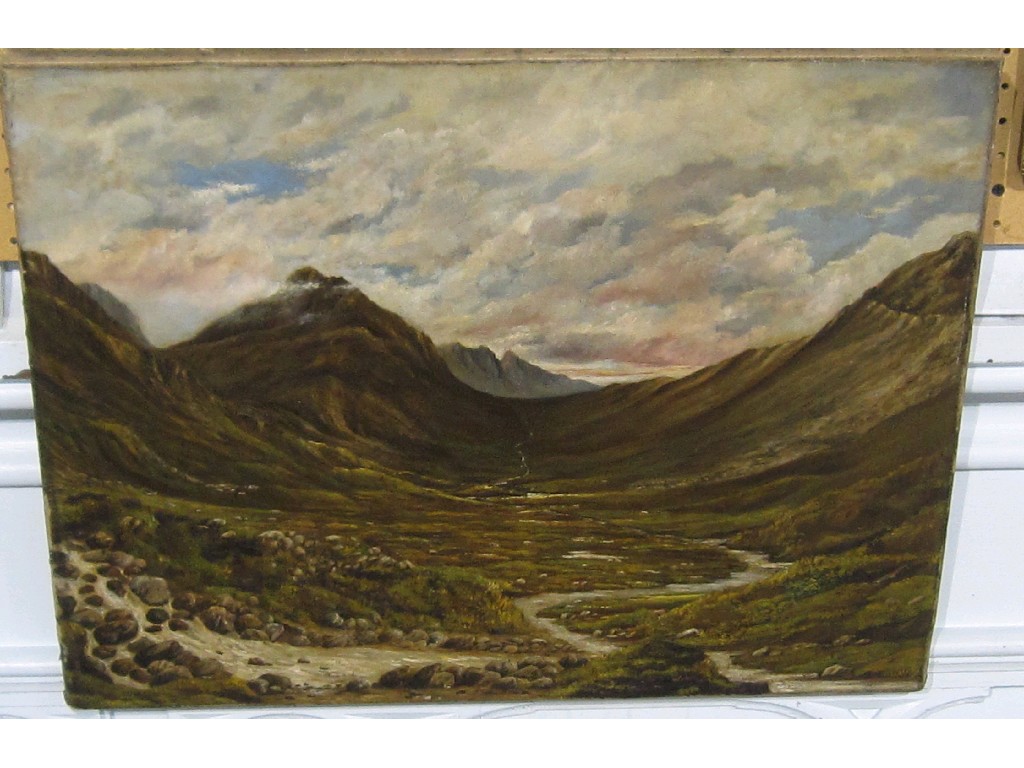 Appraisal: Unframed oil on canvas 'Glencoe' unsigned