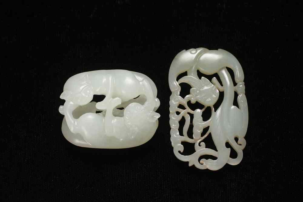 Appraisal: CHINESE JADE PENDANTS - Two th c Chinese Jade Pendants