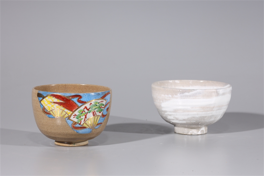 Appraisal: Two Chinese glazed ceramic bowls one with fan design and