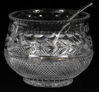 Appraisal: GERMAN HAND CUT CRYSTAL PUNCH BOWL GERMAN HAND CUT CRYSTAL