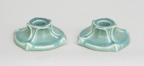 Appraisal: A Pair Of Rookwood Candleholders A pair of Rookwood ceramic