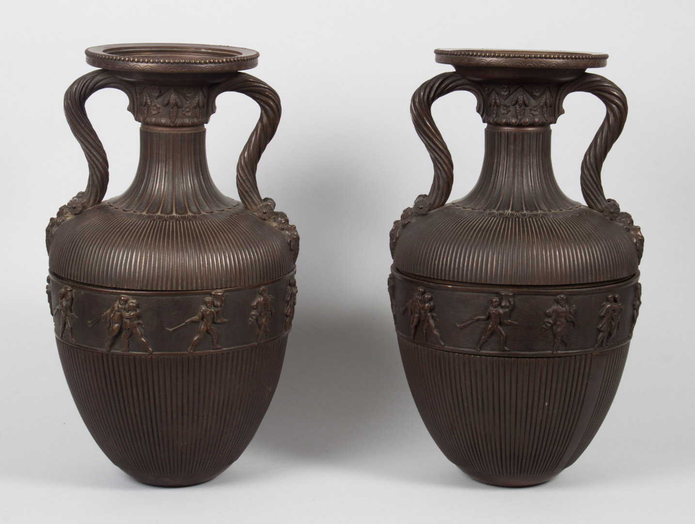 Appraisal: Pair of Grande Tour bronze urns late th century each