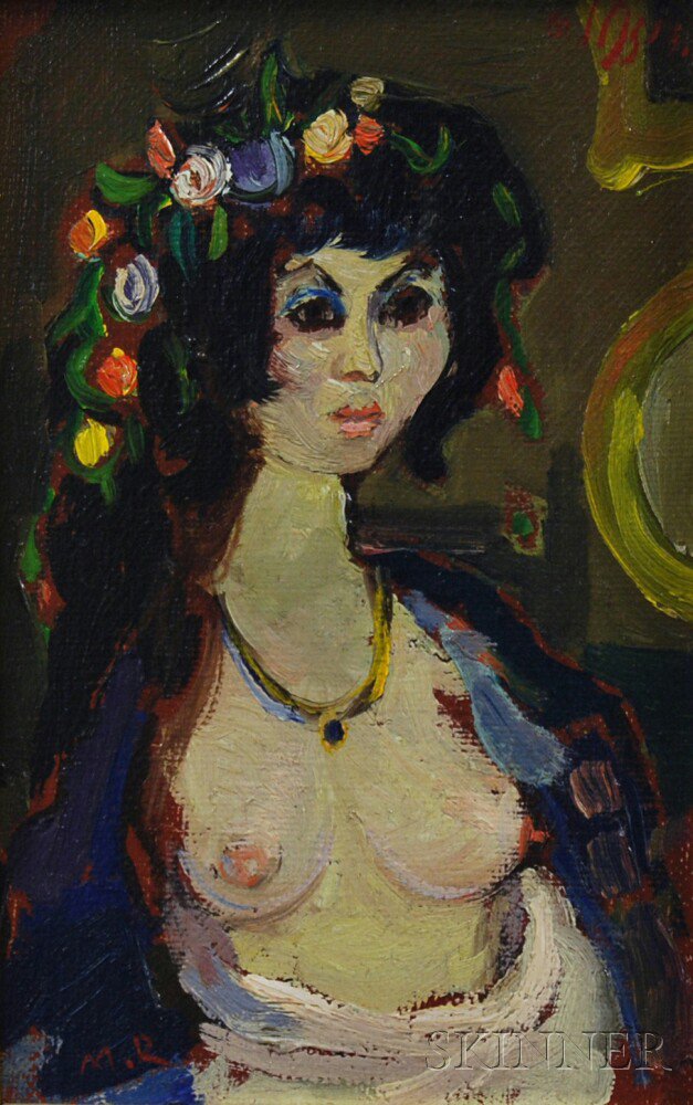 Appraisal: Moshe Rosenthalis Lithuanian Israeli - Portrait of a Woman Initialed