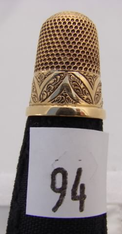 Appraisal: English gold HC thimble