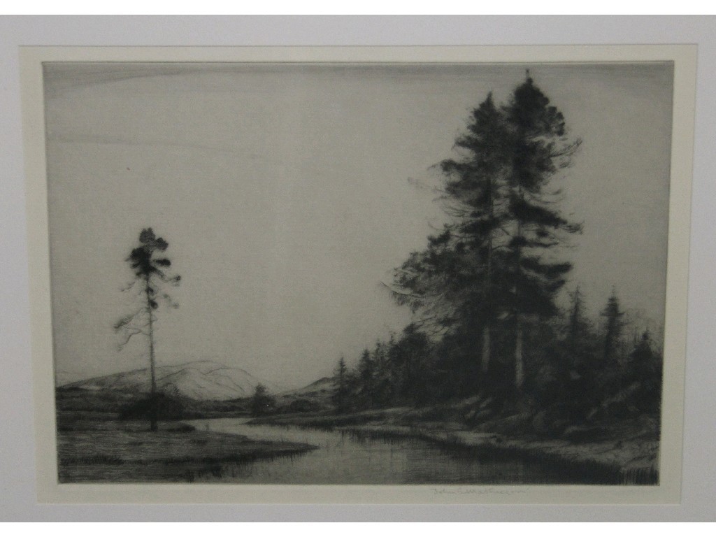 Appraisal: JOHN G MATHIESON Drypoint 'On The Garron Rannoch' signed in