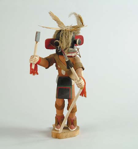 Appraisal: TWO HOPI KACHINA DOLLS th Century Unsigned One holds tomahawk