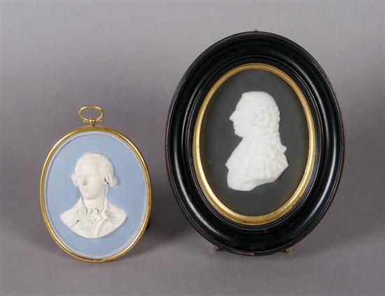 Appraisal: A Group of Two Wedgwood Oval Portrait Plaques Height of