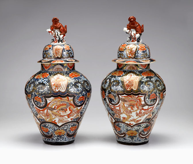 Appraisal: Pair of Japanese Imari covered jars edo period circa Each