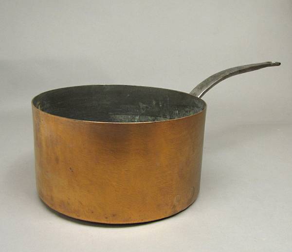 Appraisal: A French copper and iron large sauce pot th century