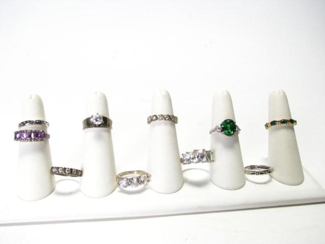 Appraisal: Ten Assorted Design Sterling Silver Rings grams