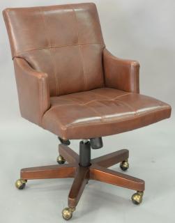 Appraisal: Councill leather swivel office armchair Councill leather swivel office armchair