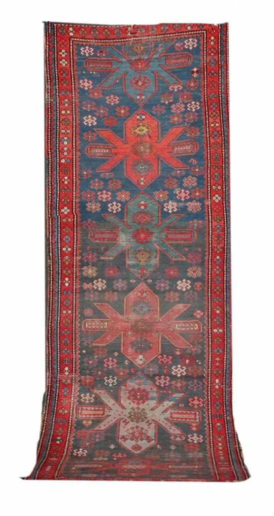 Appraisal: Semi-antique Russian Kazak runner circa ' '' x ' ''