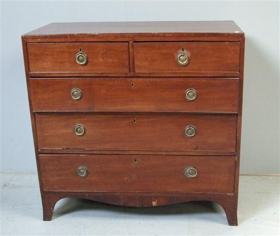 Appraisal: George III mahogany chest of two short over three long