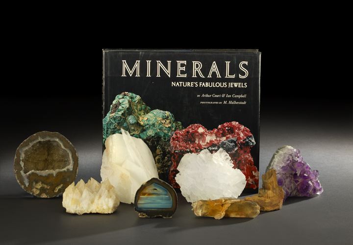 Appraisal: Collection of Eight Mineral Specimens with Related Book the minerals