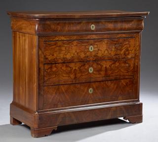 Appraisal: French Louis Philippe Carved Walnut Commode th c the rounded