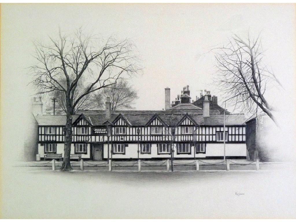 Appraisal: MARC GRIMSHAW b PENCIL DRAWING'The Horse and Jockey Chorlton Green