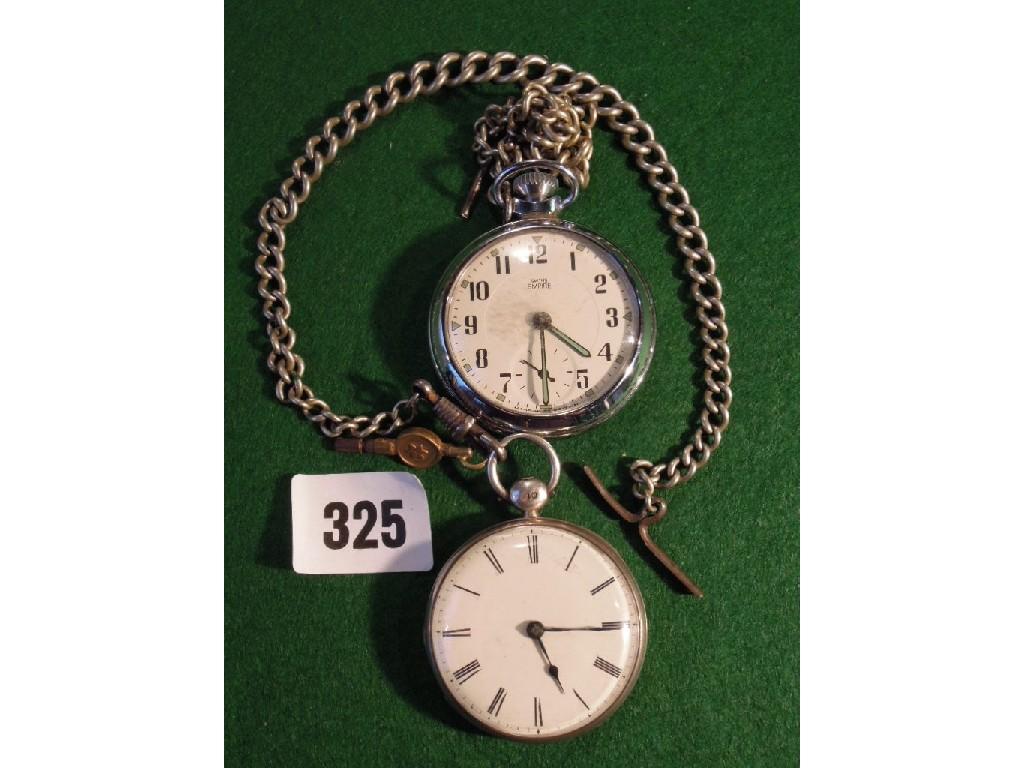 Appraisal: A th century silver cased pocket watch with enamel dial