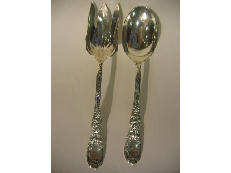 Appraisal: TWO-PIECE CHRYSANTHEMUM FLATWARE In the manner of Tiffany sterling silver