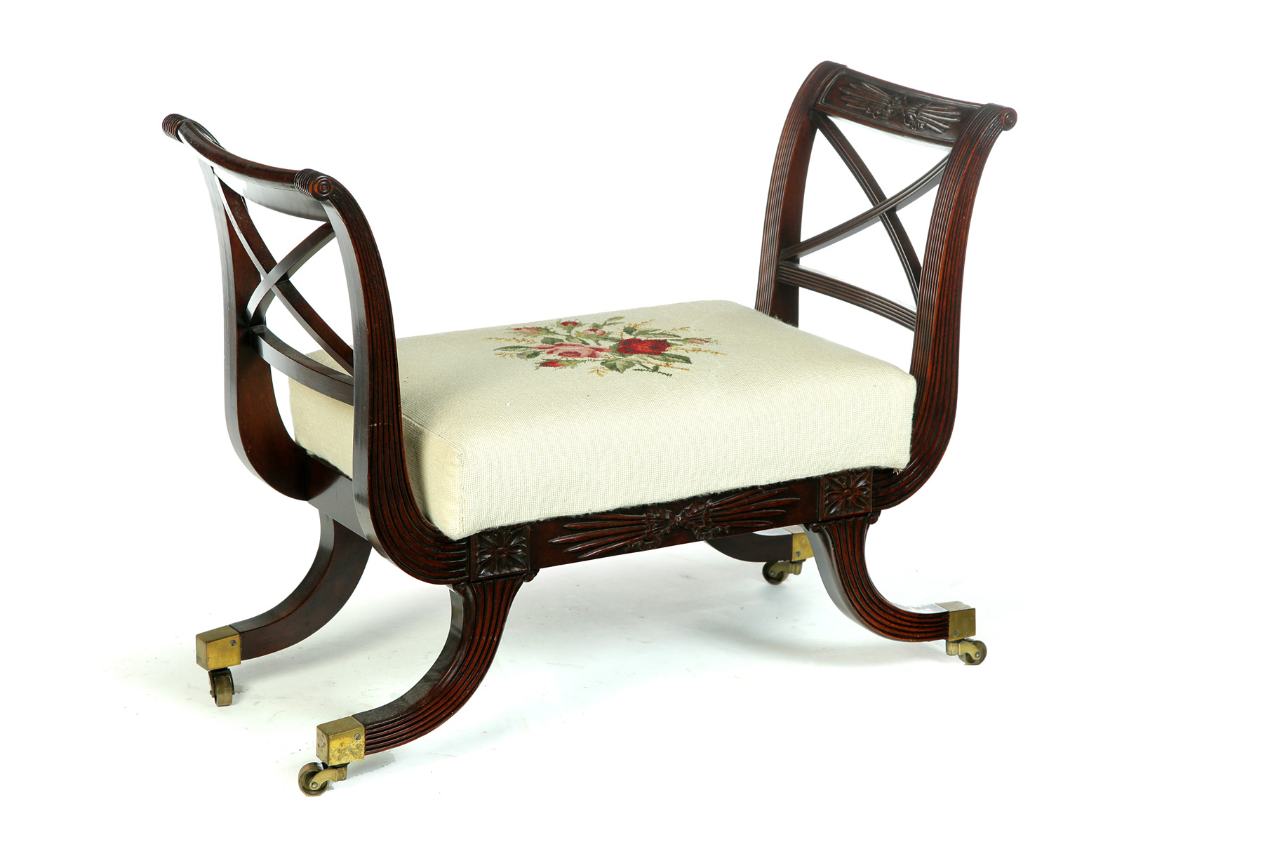 Appraisal: DUNCAN PHYFE-STYLE CLASSICAL BENCH Henry Ford reproduction by Colonial nd