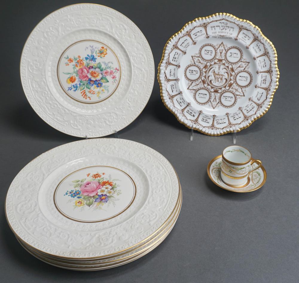 Appraisal: SPODE PORCELAIN PASSOVER PLATE SIX WEDGWOOD DINNER PLATES AND ITALIAN