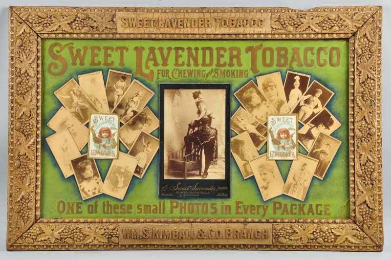 Appraisal: Sweet Lavender Tobacco Advertising Sign Description Pre- most unusual never