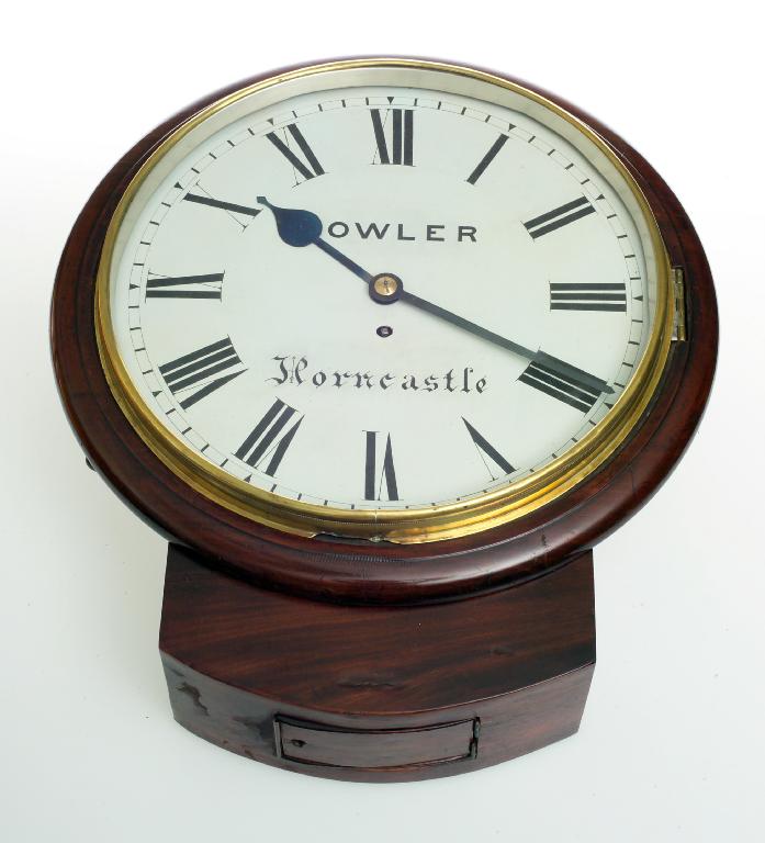 Appraisal: FOWLER HORNCASTLE A th CENTURY ENGLISH DROP DIAL MAHOGANY WALL