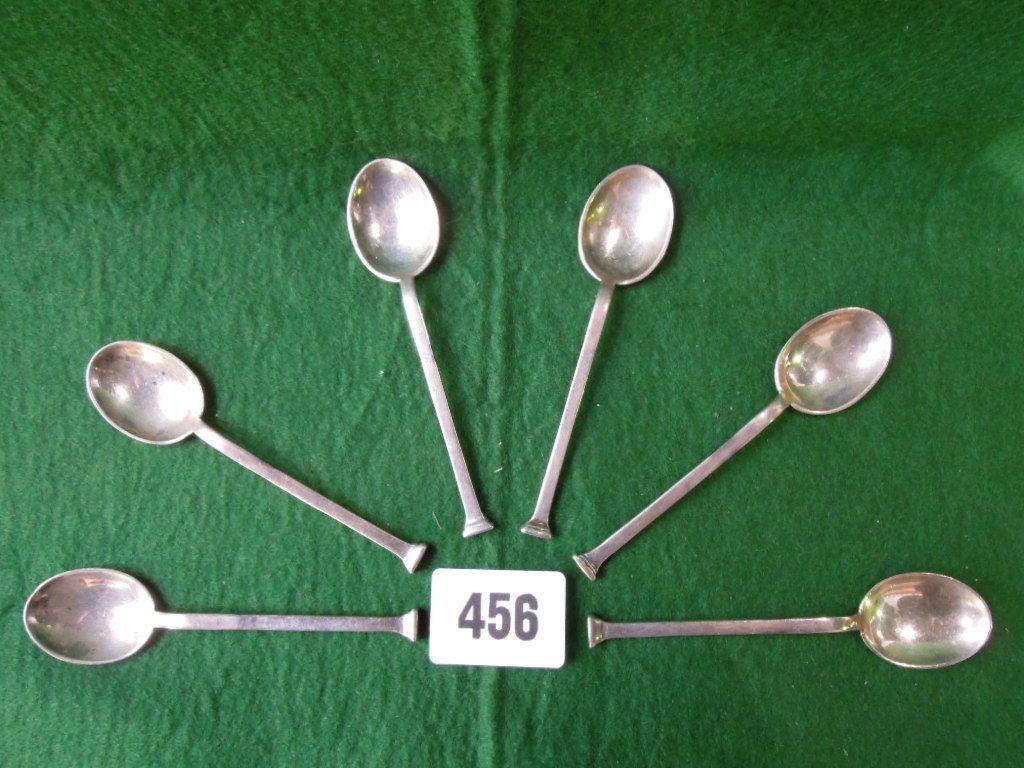 Appraisal: A set of six Art Deco coffee spoons Birmingham Mason