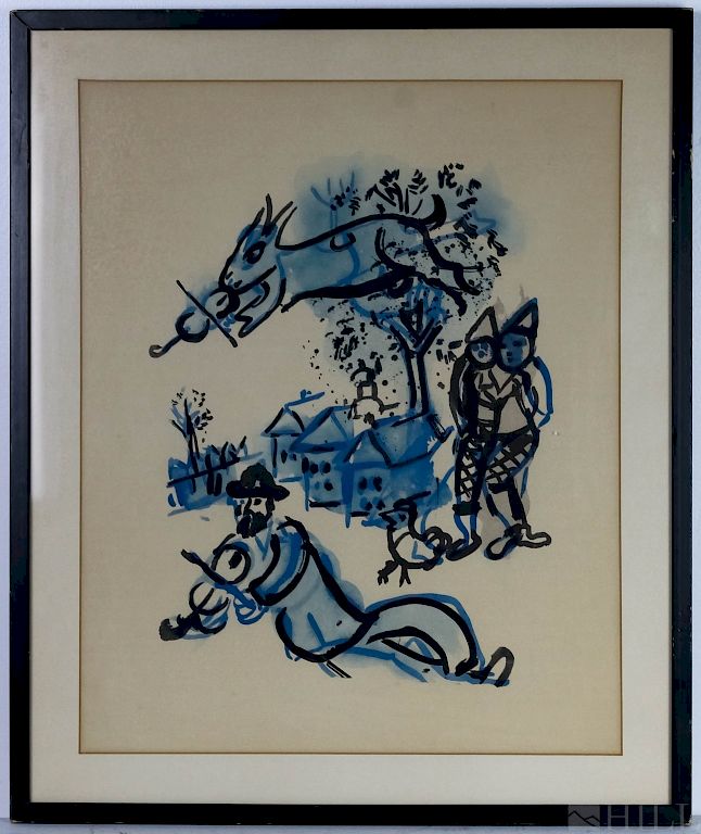 Appraisal: Marc Chagall Dans le Villa Couleur Amour Collotype Marc Chagall