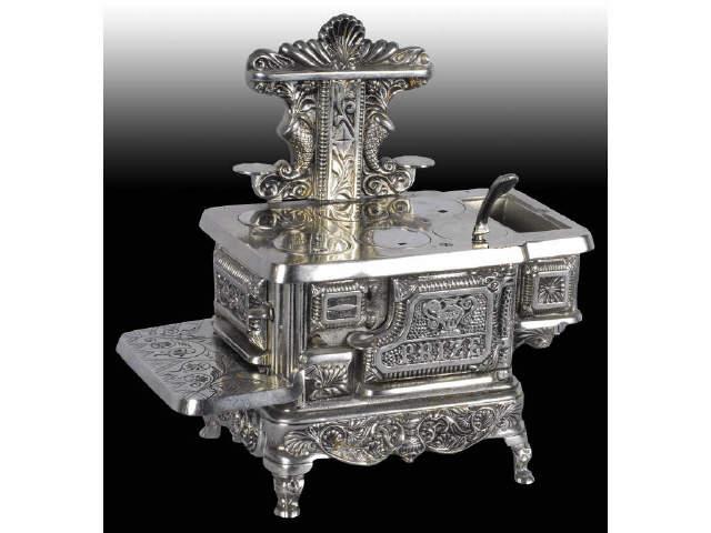 Appraisal: Prize Children's Toy Stove Description Nickel-plated Complete All cover plates