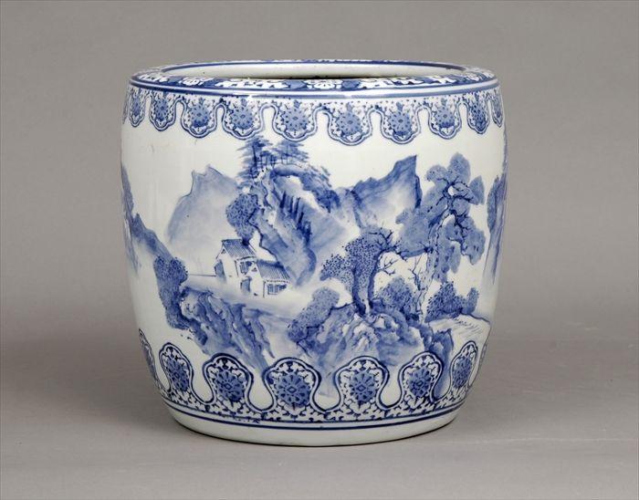 Appraisal: Japanese Blue and White Porcelain Jardini re in in diam