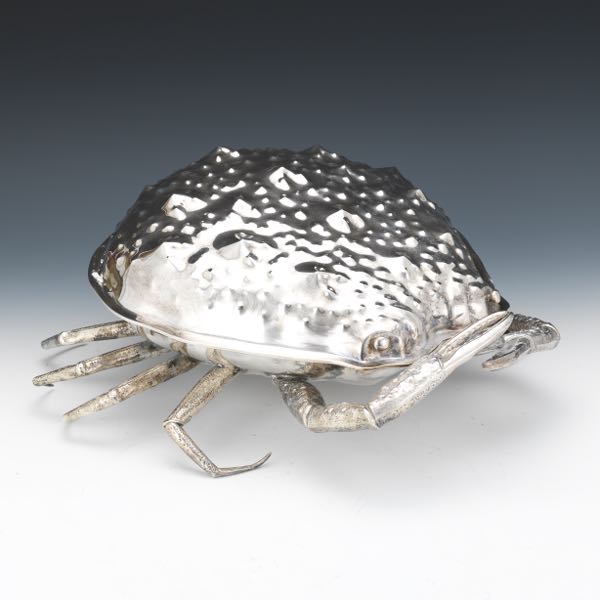 Appraisal: SILVER PLATE CRAB SHAPED HORS D'OEUVRE TRAY TEGHINI FIRENZE x