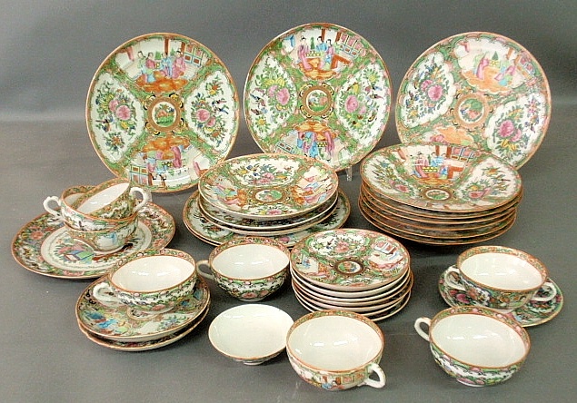 Appraisal: - Thirty-four pieces of Rose Medallion some marked China largest