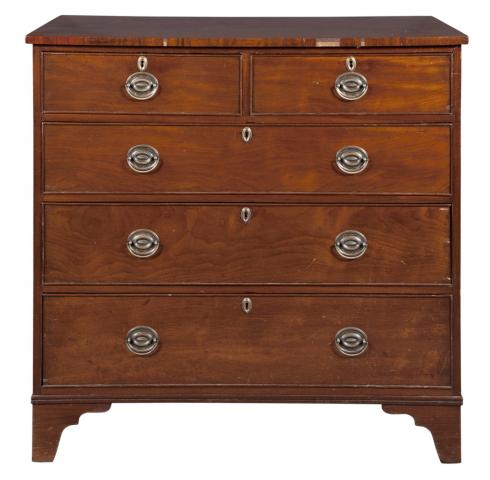 Appraisal: George III Style Mahogany Chest of Drawers The rectangular top