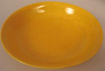 Appraisal: Chinese yellow glazed 'dragon' dish guangxu mark and of the