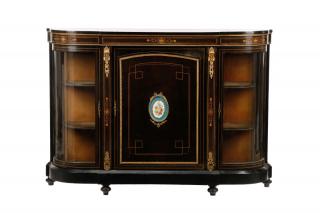 Appraisal: English Aesthetic Movement Credenza with Plaque English mid to late