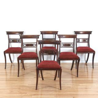 Appraisal: Set Regency mahogany klismos chairs Set Regency mahogany klismos chairs