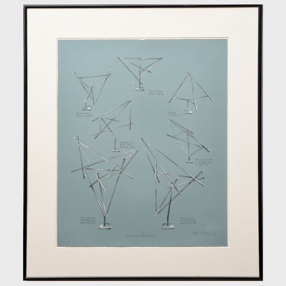 Appraisal: George Rickey - Tetrahedron Variations Lithograph in colors on wove