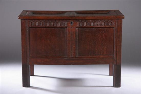 Appraisal: ENGLISH ARTS CRAFTS ELM SIX-BOARD CHEST circa Rectangular paneled top