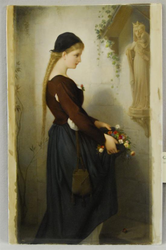 Appraisal: BERLIN KPM PORCELAIN RECTANGULAR PLAQUE depicting a Young Girl with