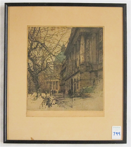 Appraisal: LUIGI KASIMIR COLOR ETCHING Austria - Wien Technik depicting an