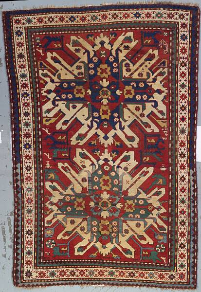 Appraisal: A Kazak rug Caucasian late th century size approximately ft