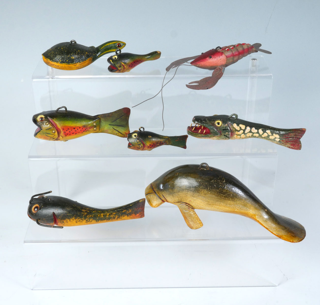 Appraisal: EIGHT PIECE DULUTH FISH DECOY COMPANY LOT Manatee Decoy measures