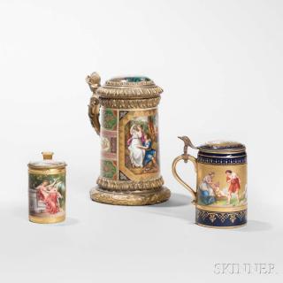 Appraisal: Three Royal Vienna Porcelain Steins Austria early th century each