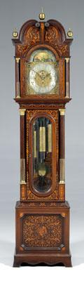 Appraisal: Fine Elliott inlaid tall case clock elaborately inlaid with floral