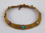 Appraisal: A gem set antique carat gold bracelet A F approx