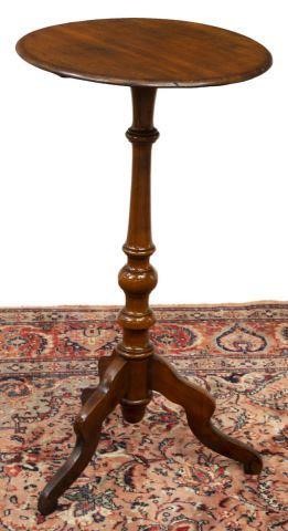 Appraisal: Continental mahogany candle stand side table circular top over turned