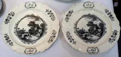 Appraisal: A pair of creamware plates circa printed in black with